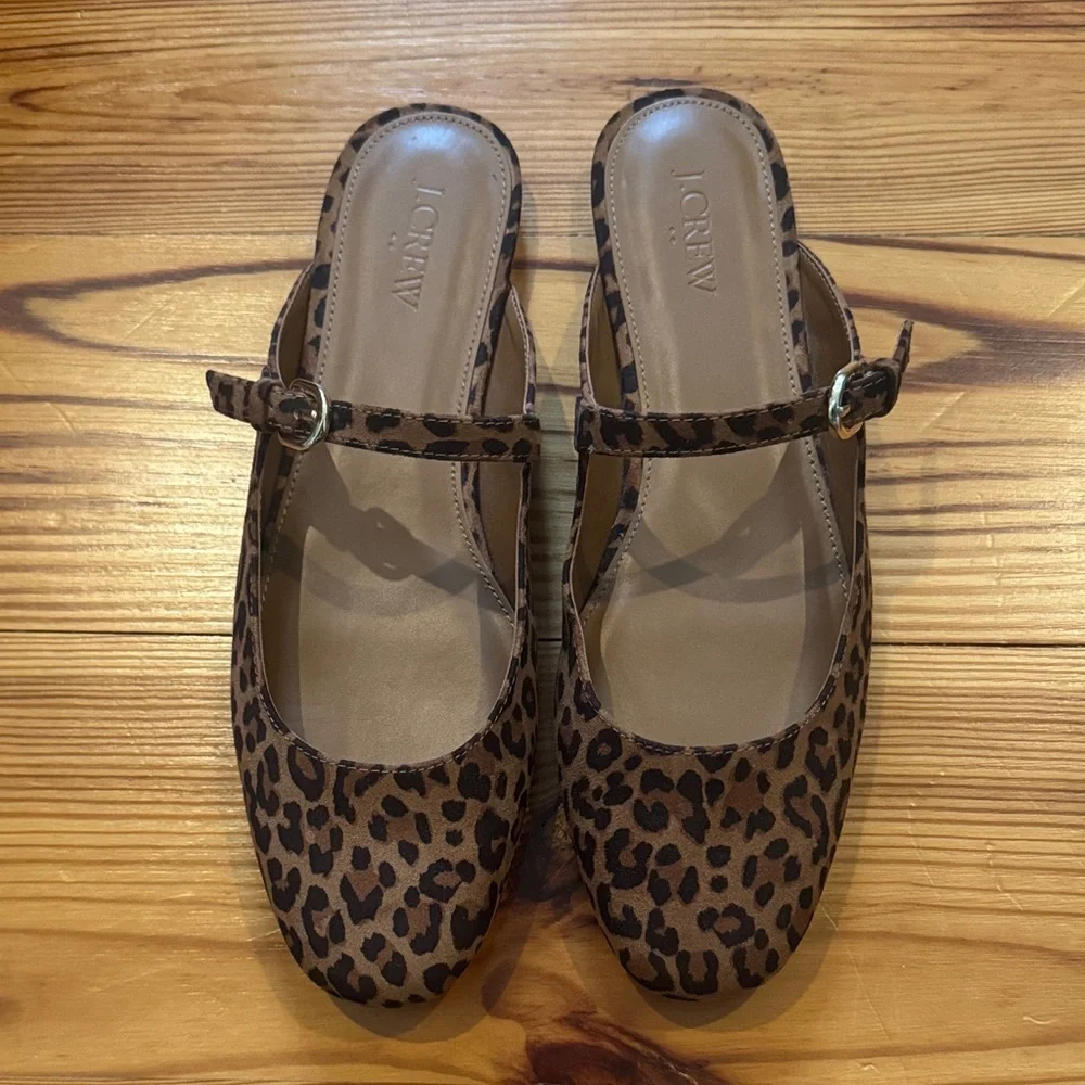 NWOT J. Crew Brown Leopard Print Mary Jane Strap Mules size Women’s 9 - Picture 9 of 9